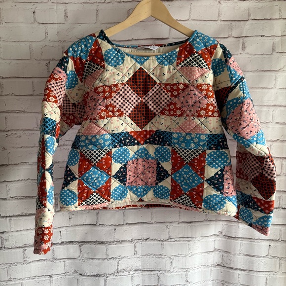 Tops - Quilted Patchwork Long Sleeve Top